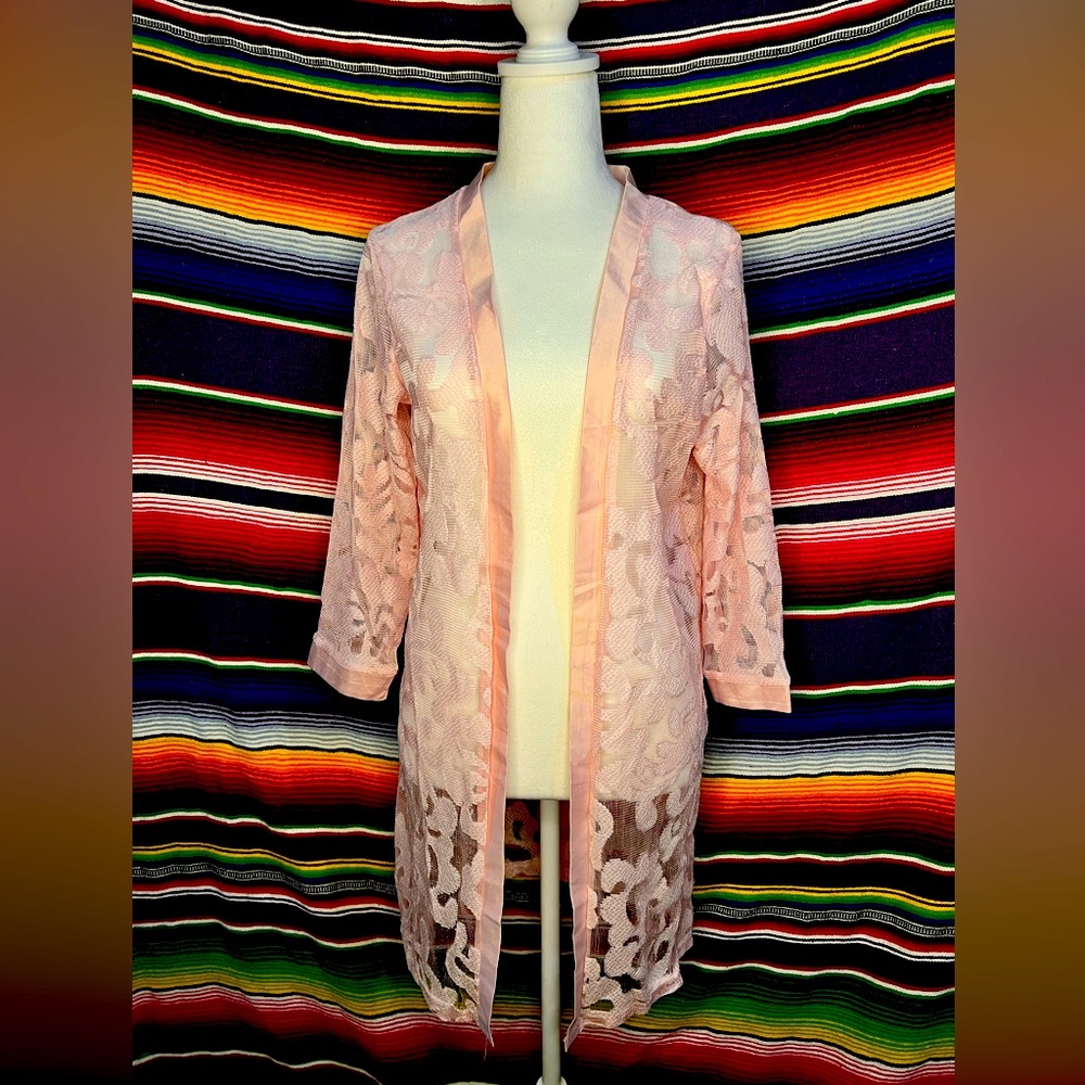 ⭐Pink Sparkle Lace Kimono